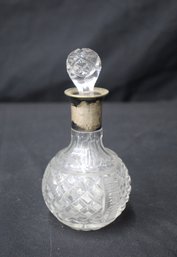 Antique Crystal Decanter With Silver Neck - 835 Mark