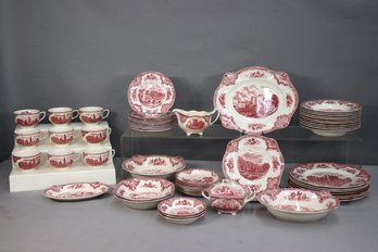 56pc Lot Of Johnson Brothers Old Britain Castles Chinaware