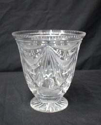 Vintage Cut Crystal Vase With Draped Design