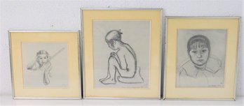 Group Lot Of 3 Vintage Henry Strater Signed And Dated Prints, Framed
