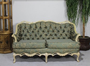 Vintage French Provincial Tufted Sofa