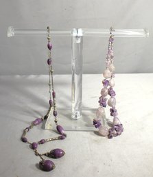 #45--Two Vintage Amethyst Bead Necklaces