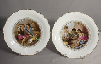 Pair Of Schumann Bavaria Decorative Plates - Country Life Scenes