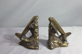 1930s K&O Co. Art Deco Airplane Bookends