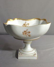 French Hand-Painted Porcelain Compote