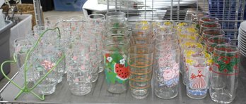 Shelf Lot Of Vintage Drink Glass