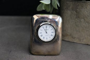 Natico Polished Steel Cushion Clock