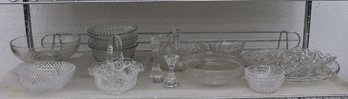 1 Of 2: Shelf Lot Of Vintage And Contemporary Glass Table Ware