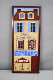 Framed Painting Of Euro Cafe With Campari Umbrella