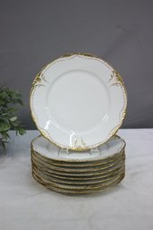 Group Lot Of 9 Vintage Thodore Haviland Limoges Dinner Plates Schleiger 133