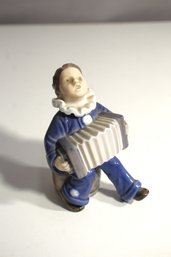 Royal Copenhagen Porcelain Clown With Accordion Figurine #3667