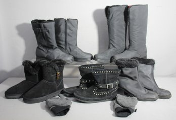 Group Lot Of Ladies' Winter Boots - Various Styles And Sizes