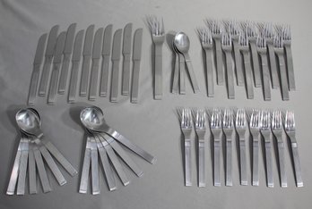 46pc Vintage 1986 Dansk Thebe Stainless Flatware Service For 10