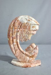 Hand Carved Quartz Stone Mother And Child Madonna Jesus Figurine Statue