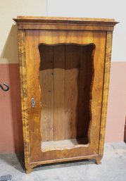 Vintage Tall Cabinet In Burl Walnut And Mahogany Finish