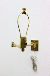 Two Brass Articulated Arm Wall Sconces, For Hansen Lamps From Metal Arts, Spain (Plug-In), No Shades