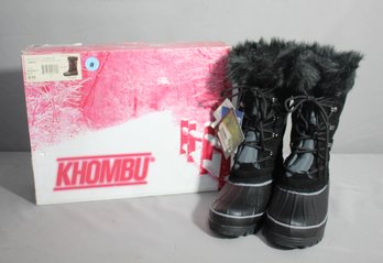 KHOMBU Nordic Women's Winter Boots - Black, Size 8 - New In Box