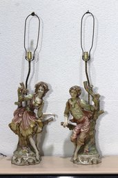 Pair Of Vintage Italian Figural Table Lamps