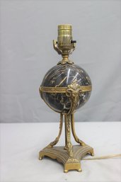 Single  Neoclassical Style Brass Metal And Marble Lamps