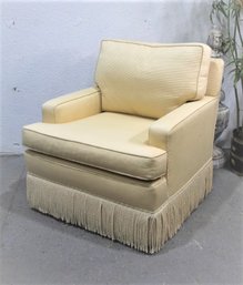 Square Arm Club Chair With Corded Skirt