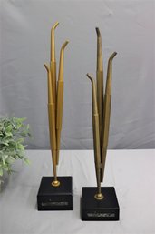 Pair Of Vintage Articulated Brass  Sculptures