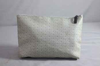 DKNY Gray Logo Cosmetic Zippered Pouch