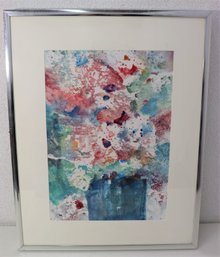 Framed Color Print Of Modern Impressionist Style Floral Still Life