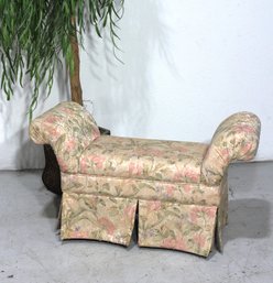 Floral Upholstered Bench