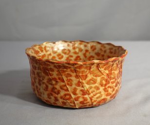 Handcrafted Ceramic Bowl With Unique Spotted Glaze