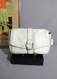 Vintage Coach Chelsea Pebbled Leather Bag Handbag Purse In Off-White