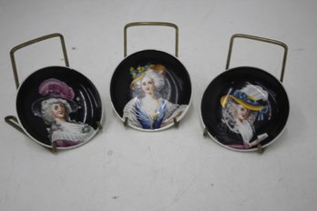 3 Richard Ginori Italian Ceramic Miniature Plates 4' Round