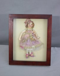 Framed Paper Doll Fully Costumed And Bedazzled