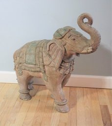 Trumpeting Elephant Statuette - Traditional Indian Dressage