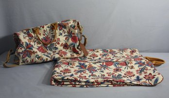 Matching Set -accessories  Floral Totes Bag And Garment Bag