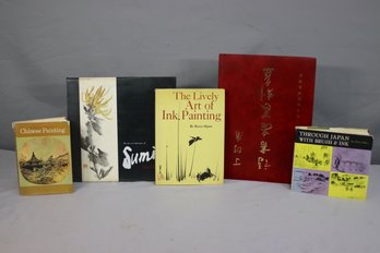 Group Lot Of 5 Chinese And Japanese Brush & Ink Books