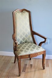 0pen Arm Chair Porcelain And Brass Applique