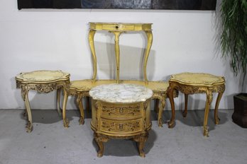 Ornate Vintage Table And Stands