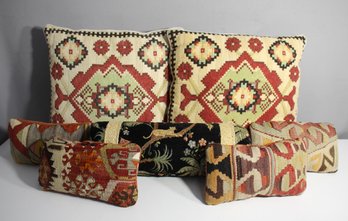 Group Lot Of Decorative And Hand Made Pillows