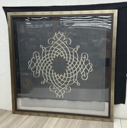 Very Large Framed Scarf -70' X 70'  Abstraction, Rosette