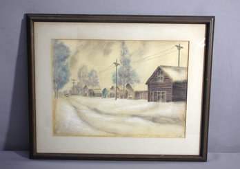 Whispers Of The Past: Signed Pastel Street Scene