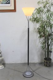 Double Tripod Cone Shade Torchiere   Glass Shade