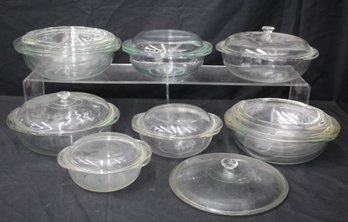 Collection Of Vintage Glass Mixing Bowls With Lids
