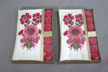 Two Vintage Boxes Of Petal Soft Guest Towels And Fragrant Soaps, Still In Boxes