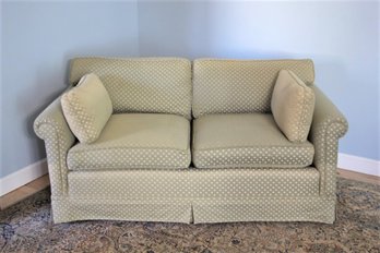 Roll Arm Love Seat With Daisy Repeat Upholstery