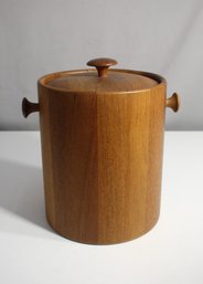 Flemming Digsmed Staved Teak Ice Bucket W/ Lid, Removable Liner