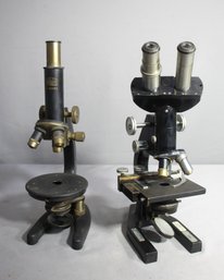 Vintage Scientific Duo: Bausch & Lomb And Winkel-Zeiss Microscopes'