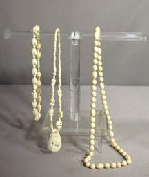 #16--Vintage Carved  Beads Necklace Collection