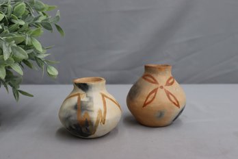 Two Vintage Mexican Painted Terra Cotta Vessels