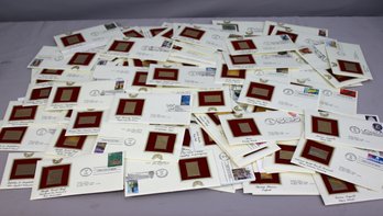 Group A: Lot Of First Day Covers With 22kt Gold Replica And Enlarged Reproduction Of Stamp