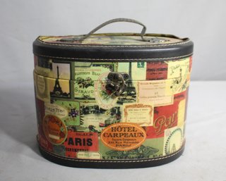 Vintage Parisian Decorative  Box With Classic Advertisement Prints